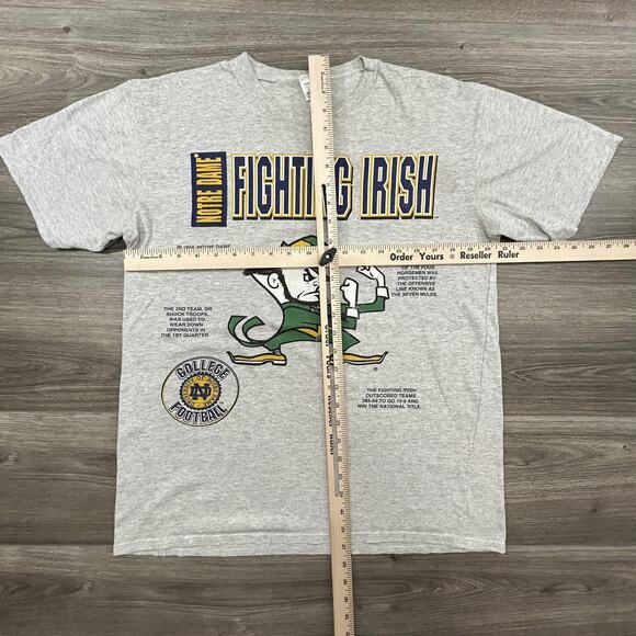 Vintage Notre Dame Shirt Mens Large Double Sided College Football 90s USA - Picture 6 of 8